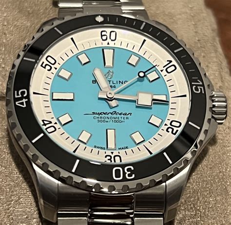 breitling superocean tiffany blue.